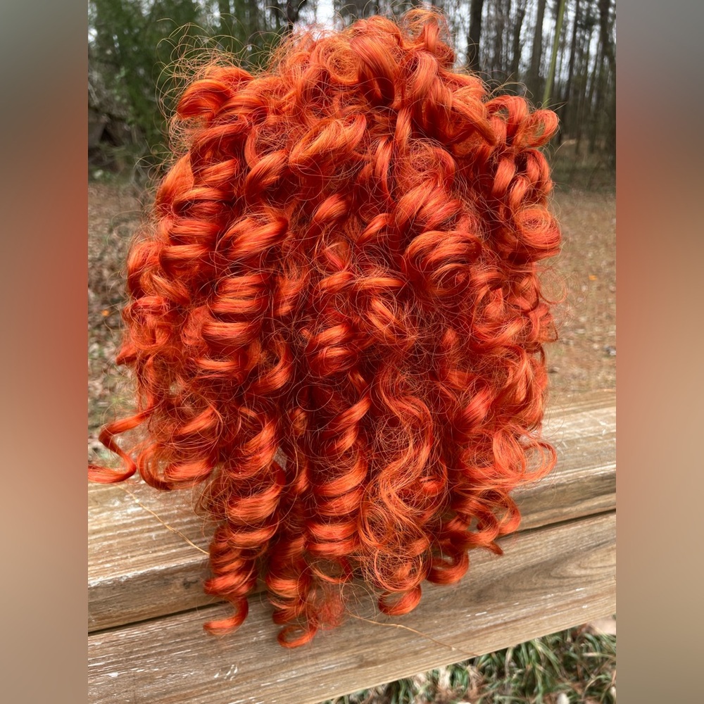 Vibrant Orange Curly Wig….. Synthetic - Picture 3 of 7